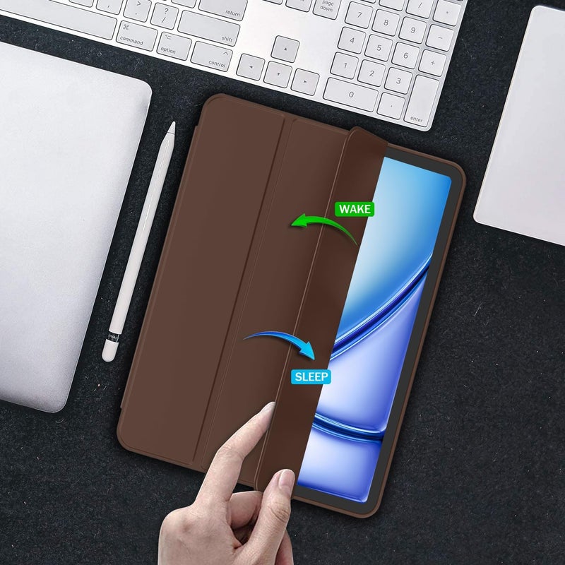 iMieet iPad Air 11 Inch Case M3(2025) / M2 (2024), iPad Air 5th/4th Generation Case 2022/2020 10.9 Inch with Pencil Holder,Trifold Stand Smart Case with Soft TPU Back(Chocolate) - Image 5