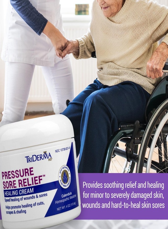 TriDerma كريم شفاء لتخفيف قرح الضغط من TriDerma MD لعلاج قرح الفراش، والقرحات، وقرح الضغط، وشفاء الجروح، والجلد المتشقق، والقرحات التي يصعب شفاؤها مع الكالندولا وAP4 الألوة، 4 أونصة في جرة - Image 3