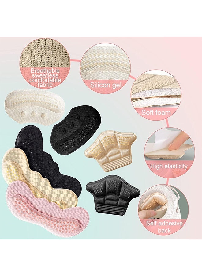 Peachjoy 4 Pairs Heel Cushion, Grip for Shoes Too Big, Self-Adhesive Anti-Slip Pads, Shoe Insoles for Ladies Liners, Blister Protectors for Women Men, Fit and Comfort - Image 3