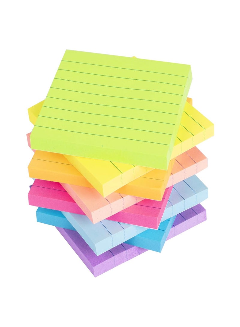 نيمبوت ورق ملاحظات لاصق مسطر مقاس 3 × 3 انش، ورق ملاحظات ملون فائق اللصق، 45 ورقة/لوحة، 8 وسادات في العبوة - Image 2