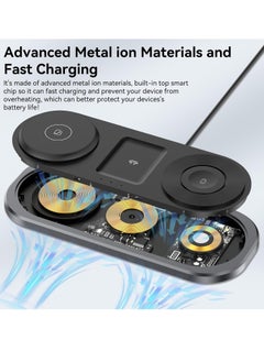 Beauenty 3 in 1 Wireless Charger for iPhone, Foldable Charging Station for Magsafe for iPhone 16/15/14/13/12/Pro Max/Pro/Mini/Plus, Apple Watch 10/9/8/7/SE/6/5/4/3/2/1/Ultra2/Ultra, AirPods pro/2/3/4 (Black)  - Image 5
