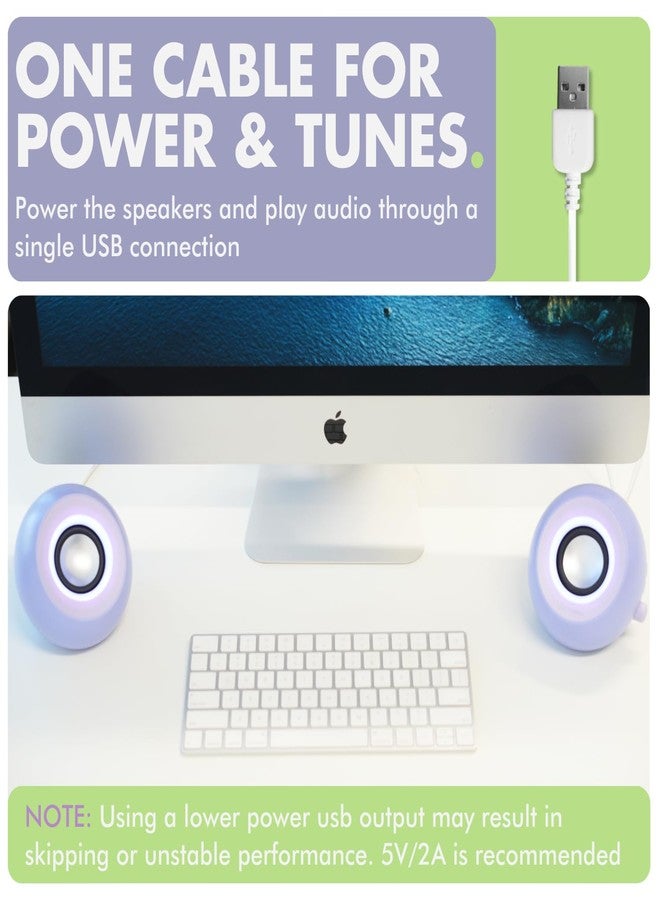 X9 Performance Purple Computer Speakers with Bluetooth, USB, and AUX - Triple Mode Connection, Dual 2.25" Drivers, RGB Lighting, Colorful Tones for Work and Play - Bluetooth PC Speakers - Purple - Image 2