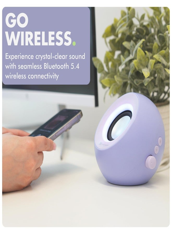 X9 Performance Purple Computer Speakers with Bluetooth, USB, and AUX - Triple Mode Connection, Dual 2.25" Drivers, RGB Lighting, Colorful Tones for Work and Play - Bluetooth PC Speakers - Purple - Image 5