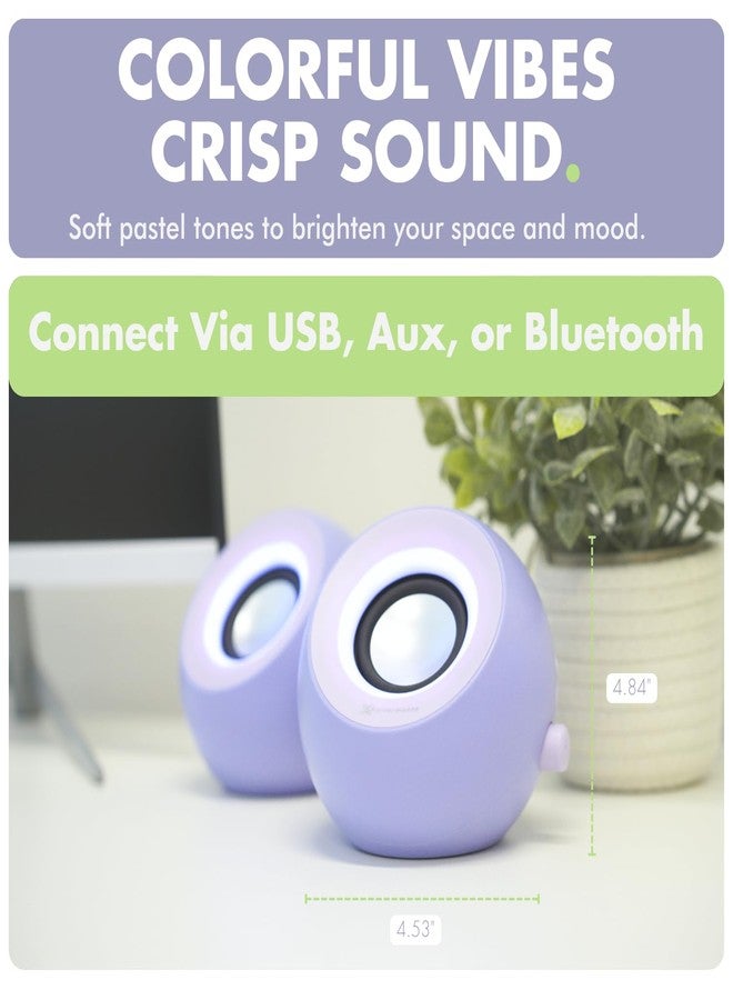 X9 Performance Purple Computer Speakers with Bluetooth, USB, and AUX - Triple Mode Connection, Dual 2.25" Drivers, RGB Lighting, Colorful Tones for Work and Play - Bluetooth PC Speakers - Purple - Image 3