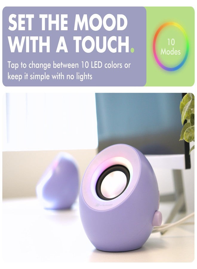 X9 Performance Purple Computer Speakers with Bluetooth, USB, and AUX - Triple Mode Connection, Dual 2.25" Drivers, RGB Lighting, Colorful Tones for Work and Play - Bluetooth PC Speakers - Purple - Image 4