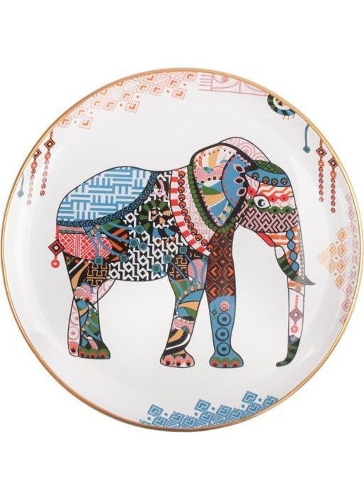Glore Elephant White Single Serving Plate 26CM 