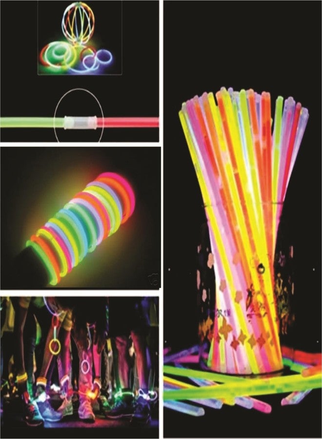 Chocozone Light up Toys Glow Sticks Mixed Colors Party Favors Supplies for Kids Birthdays (Glow Bracelets,Multicolor) (Pack of 50) - Image 4