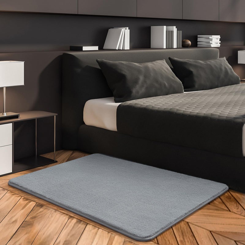 HOMORE 2x3 Small Grey Rug, Soft Memory Foam Rugs for College Dorm, Throw Bedside Rug for Bedroom, Non Slip Washable Rugs for Indoor Entryway Entrance Kitchen - Image 4