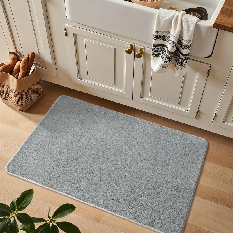 HOMORE 2x3 Small Grey Rug, Soft Memory Foam Rugs for College Dorm, Throw Bedside Rug for Bedroom, Non Slip Washable Rugs for Indoor Entryway Entrance Kitchen - Image 3