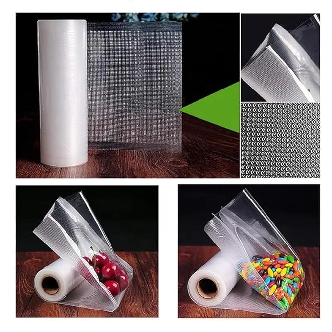 ZEBROC Vacuum Sealer Roll 12cm x 5Meter, Food Grade BPA Free | Textured Embossed Strong Seal | Cut-to-Size Roll Compatible with All Vacuum Sealer Machines (Vacuum Sealer Roll Only 12cm x 5Mtr) - Image 3