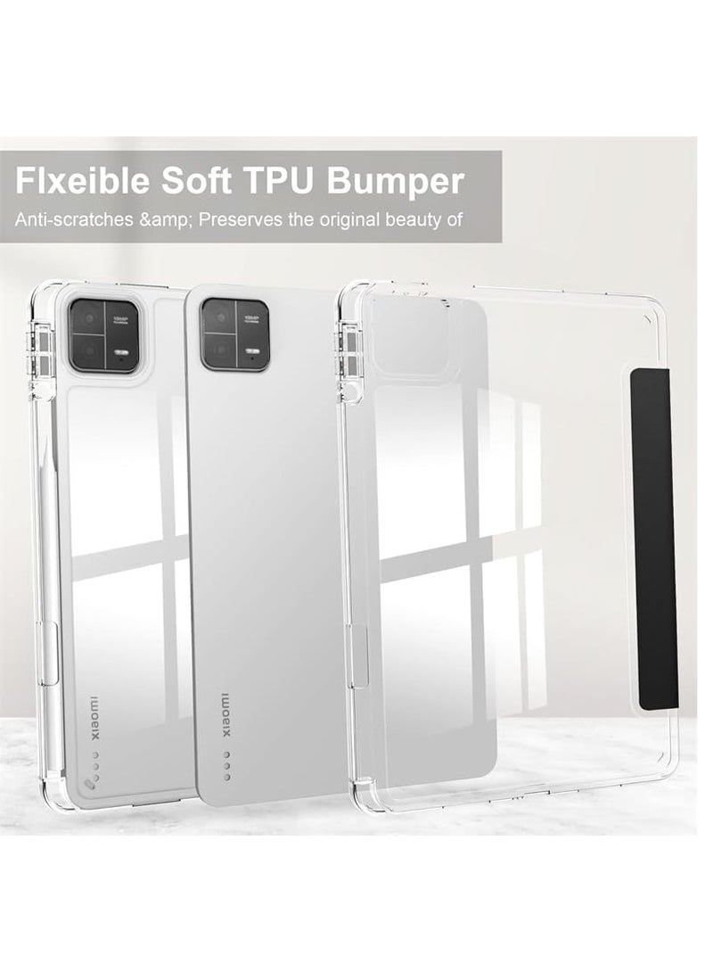 عام متوافق مع غلاف Huawei MatePad Pro بحجم 12.2 بوصة 2024 (MRO-W00/W10)، غلاف رقيق من TPU مع حامل قلم، غلاف خلفي شفاف صلب مع وظيفة إيقاظ/نوم تلقائي وحامل. - Image 5