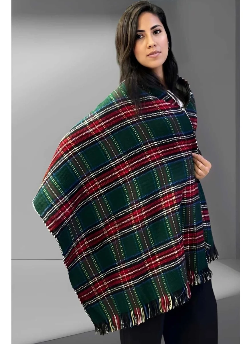 Tezzgelsin Women's Double-Sided Plaid Patterned Soft Shoulder Shawl Scarf (70CM x 180CM)