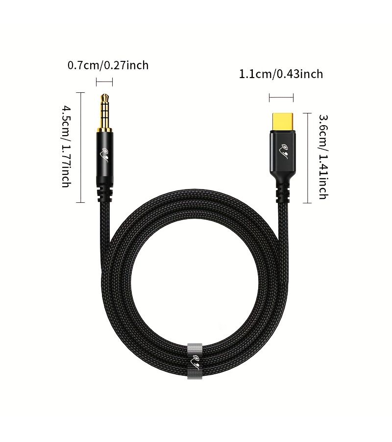 كابل USB C احترافي إلى 3.5 مم للصوت 23 بوصة مع ميكروفون - Image 2