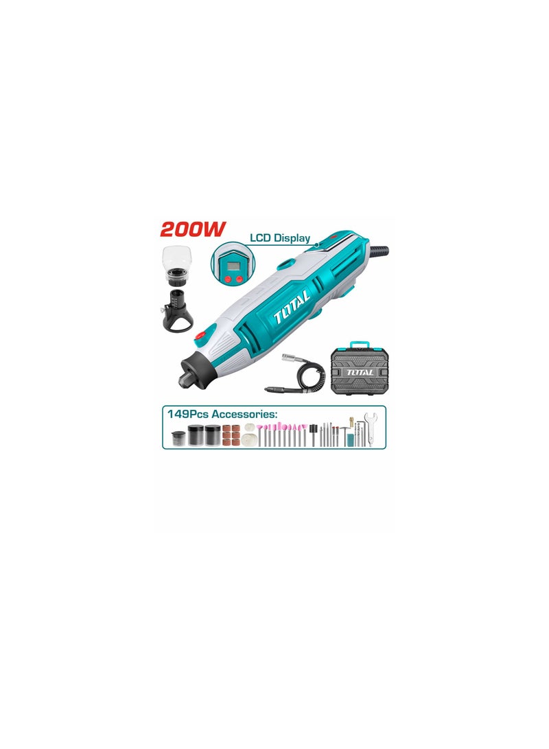 TOTAL digital mini grinder 200 W + accessories 150 pcs