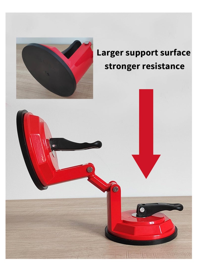 SYOSI Portable Door Stopper, Security Door Jammer for Inward & Outward Opening Doors, Double Suction Cups, Anti-Theft Door Stopper, Travel for Hotel, Apartment, Women, Red Alloy - Image 4