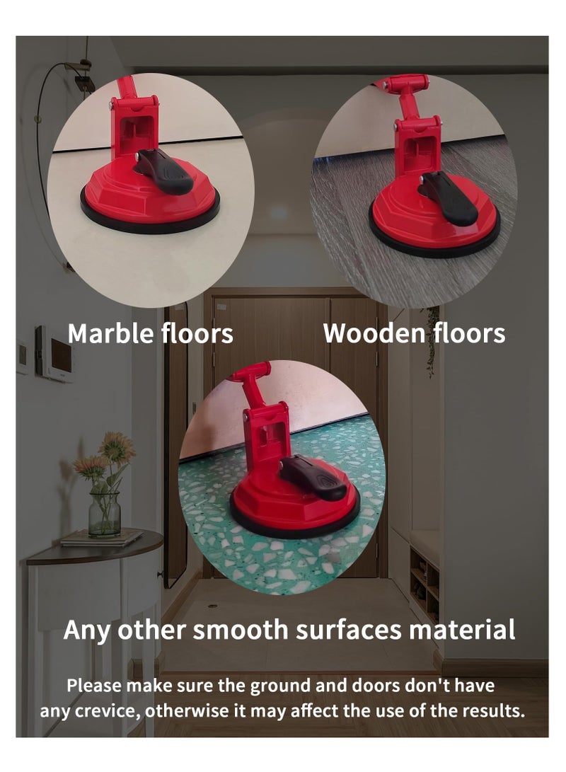 SYOSI Portable Door Stopper, Security Door Jammer for Inward & Outward Opening Doors, Double Suction Cups, Anti-Theft Door Stopper, Travel for Hotel, Apartment, Women, Red Alloy - Image 5