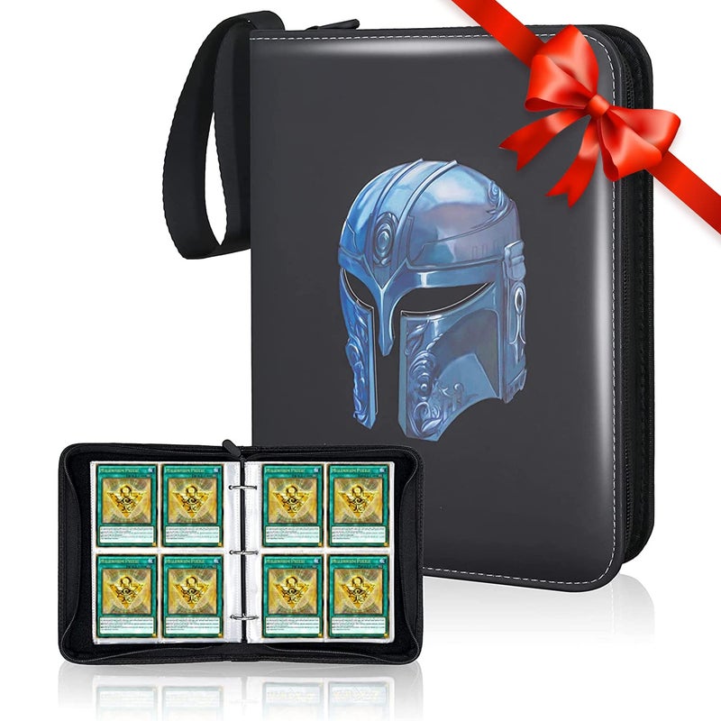 CLOVERCAT Card Binder  4Pocket Trading Card Album  400Pocket Double Sided Display Card Binder  Expandable  3-Ring Zipper Sports Book is Gifts for Boys and Girls  for YuGiOh  MTG  TCG  Game Card & Sports Card  - Image 1