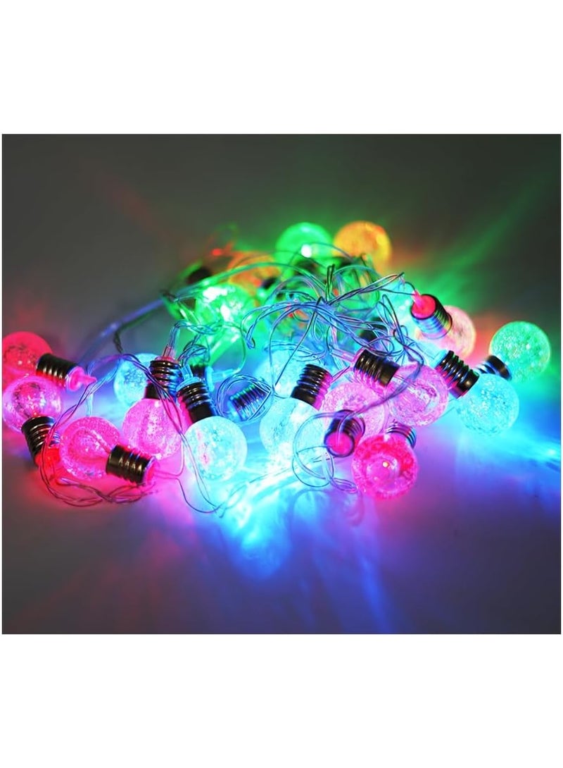 ALLTEC Multi Colour LED Crystal Globe String Lights, 4 Meter, 20 LED Bulbs, Indoor and Outdoor Decorative Lighting - Image 2