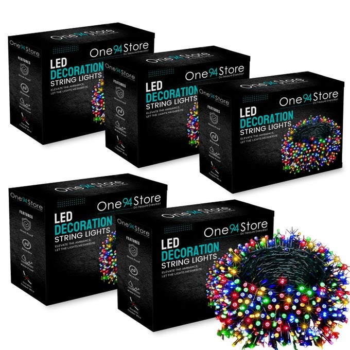 40 FEET 36 LED STRING SERIAL LIGHTS COPPER WIRE LED DECORATIVE STRING FAIRY RICE LIGHTS FOR INDOOR OUTDOOR DECORATION FESTIVAL PARTY WEDDING GARDEN LAWN MULTICOLORPACK OF 5