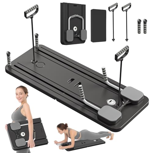 JANUA Pilates Board - Pilates Reformer Set, Multi-Purpose Foldable Pilates Reformer Board for Home, 5 in 1 Pilates Sliding Board (Black) - Image 1