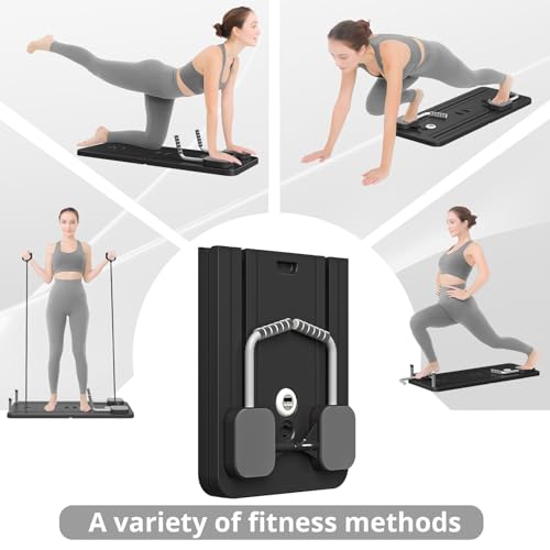 JANUA Pilates Board - Pilates Reformer Set, Multi-Purpose Foldable Pilates Reformer Board for Home, 5 in 1 Pilates Sliding Board (Black) - Image 2