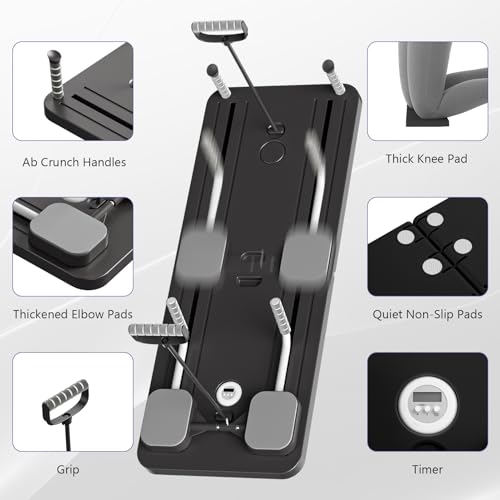 JANUA Pilates Board - Pilates Reformer Set, Multi-Purpose Foldable Pilates Reformer Board for Home, 5 in 1 Pilates Sliding Board (Black) - Image 4
