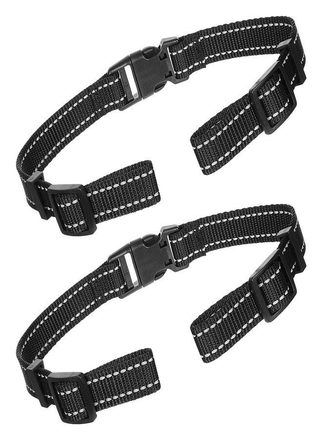 Thrymme 2 Pcs Replacement Collar for Shock Collar, Shock Collar Replacement Strap Reflective Dog E-Collar Belt(Black) - Image 1