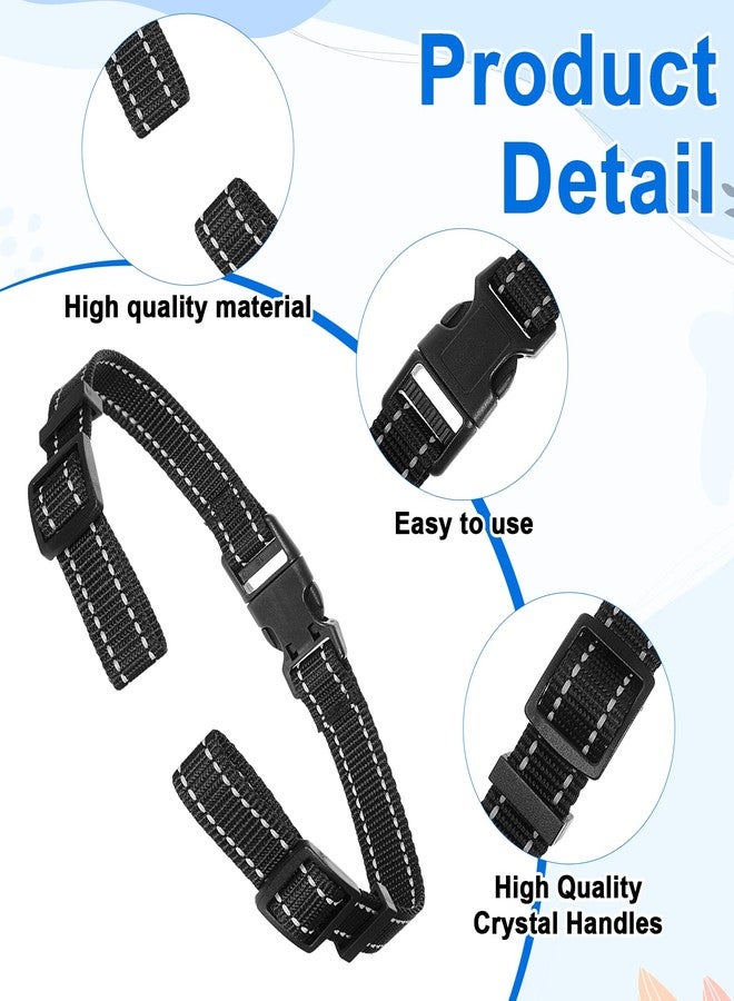 Thrymme 2 Pcs Replacement Collar for Shock Collar, Shock Collar Replacement Strap Reflective Dog E-Collar Belt(Black) - Image 3