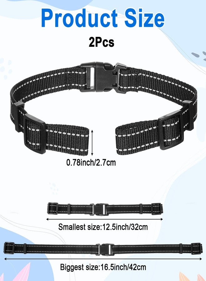 Thrymme 2 Pcs Replacement Collar for Shock Collar, Shock Collar Replacement Strap Reflective Dog E-Collar Belt(Black) - Image 2