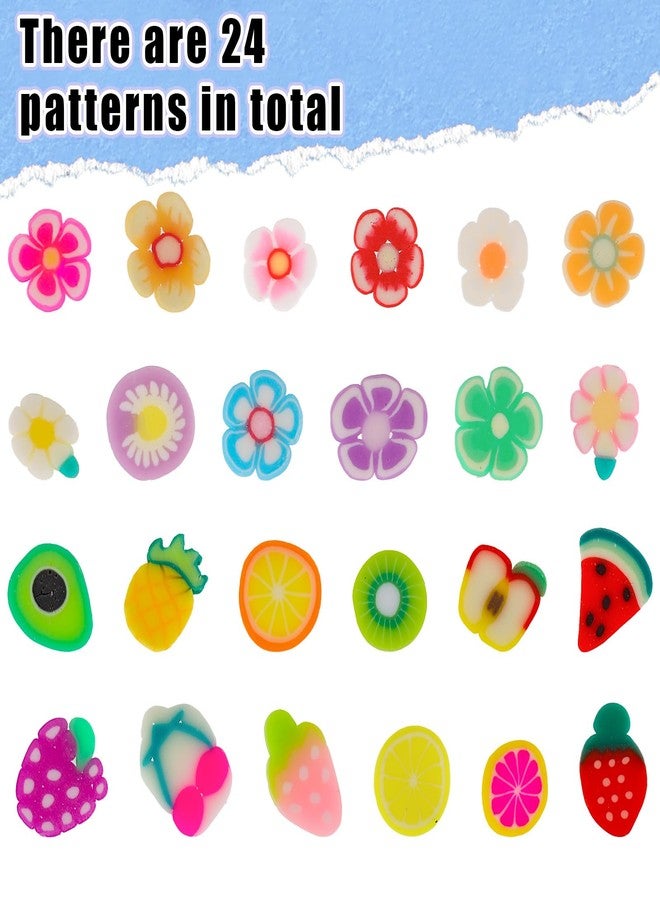 Simarro 2 Boxes Fruit Slices Polymer Clay Slices 3D Colorful Art Supplies for Slime Crafts Nail Art Decorations Lip Gloss Making DIY Supplies, 6-8mm - Image 3