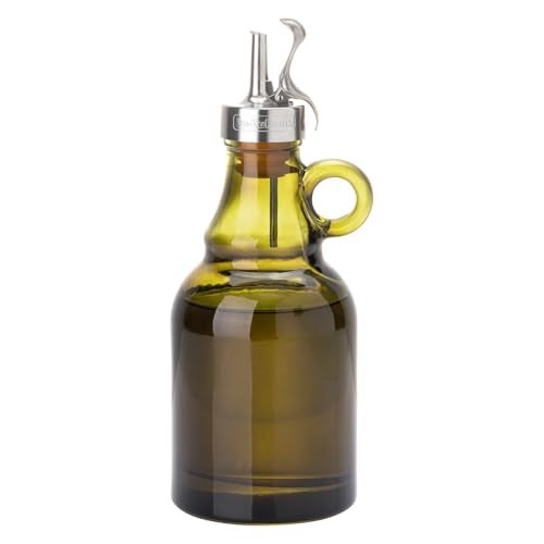 Lu-lupour 500ml Green Olive Oil Dispenser Bottle,17oz Glass Oil and Vinegar Cruet with Pourers and Funnel,Oil Bottles for Kitchen, Dispenser Bottle with Drip Free Spouts - Image 1