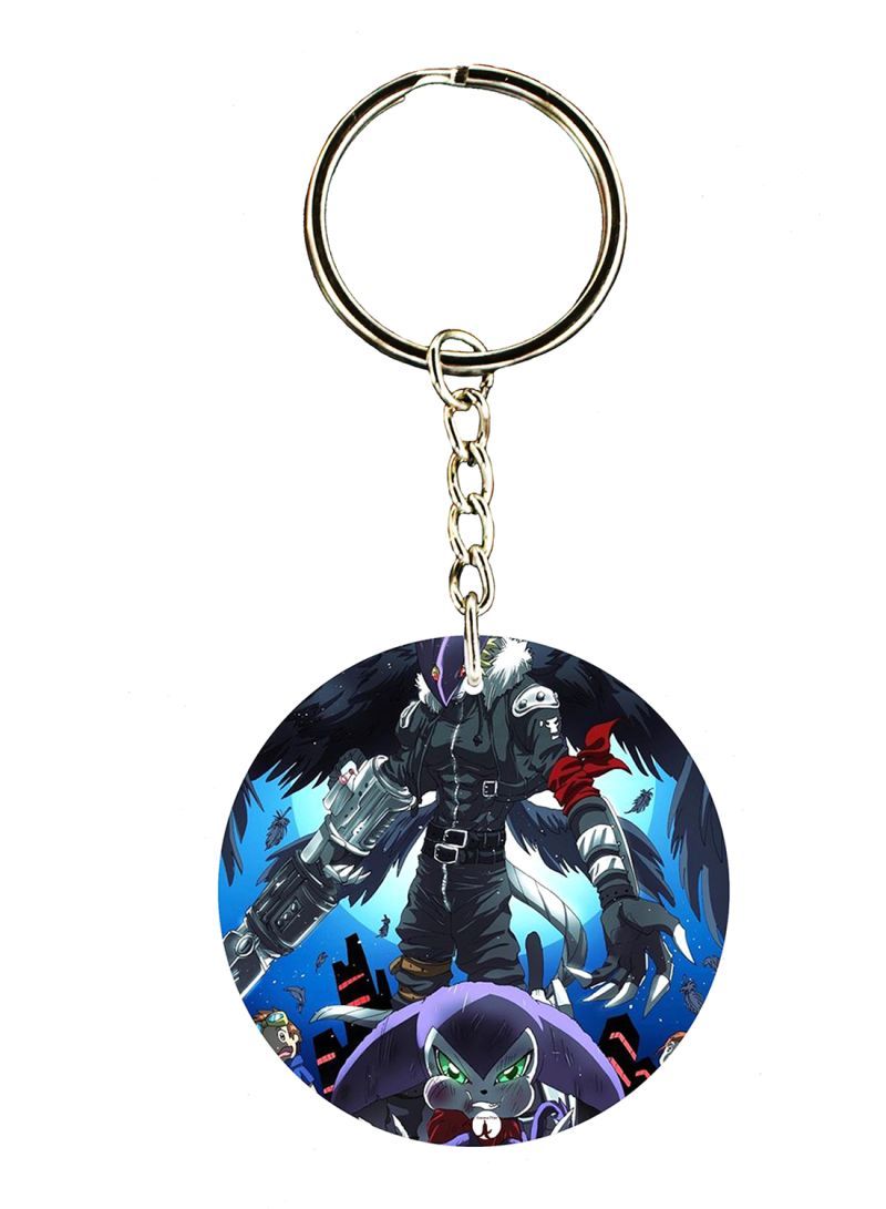 RKN Anime Digimon Double Side Printed Keychain