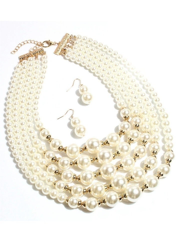 GIFT Multi-Layer Pearl Decor All Match Necklace - Image 4