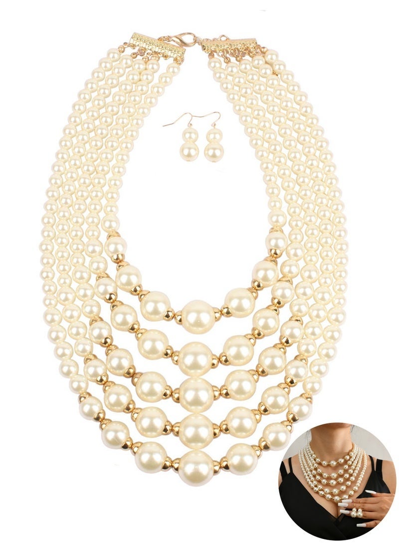 GIFT Multi-Layer Pearl Decor All Match Necklace - Image 1