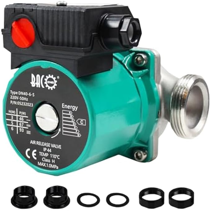 STAINLESS STEEL CENTRAL HEATING PUMP HOT WATER CIRCULATOR PUMP, 1-1/2" 220V BSP BOILER RADIATOR CIRCULATION PUMP FOR SOLAR HEATER CIRCULATOR, RS25-6 - Image 1