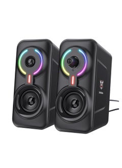 Wired/Wireless Bluetooth RGB Light PC Speakers,LED Subwoofer Deep Bass Gaming Speakers Desktop,Computer,Notebook
