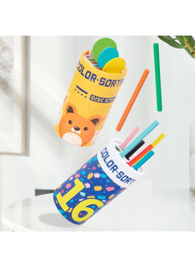 Loquat Wooden Kindergarten Puzzle Color Classification Bucket Cognitive Color Matching Exercise Thinking Sensory Training Toys-Specifications:Ice Cream Stick Color Classification Tube 0.1kg - Image 3