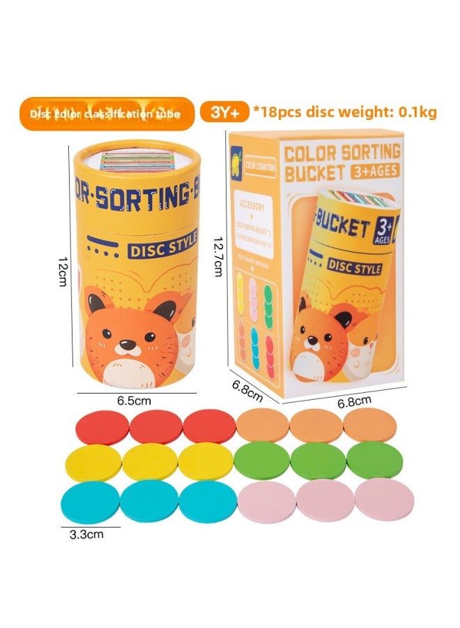 Loquat Wooden Kindergarten Puzzle Color Classification Bucket Cognitive Color Matching Exercise Thinking Sensory Training Toys-Specifications:Ice Cream Stick Color Classification Tube 0.1kg - Image 1