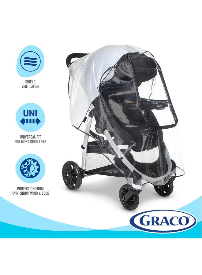 GRACO Graco Univeral Deluxe Weather Shield with Zippered Window, Baby Rain Cover, Universal Size to fit Most Stollers, Waterproof, Windproof, Ventilation, Protection, Shade, Umbrella, Pram, Vinyl, Clear - Image 5
