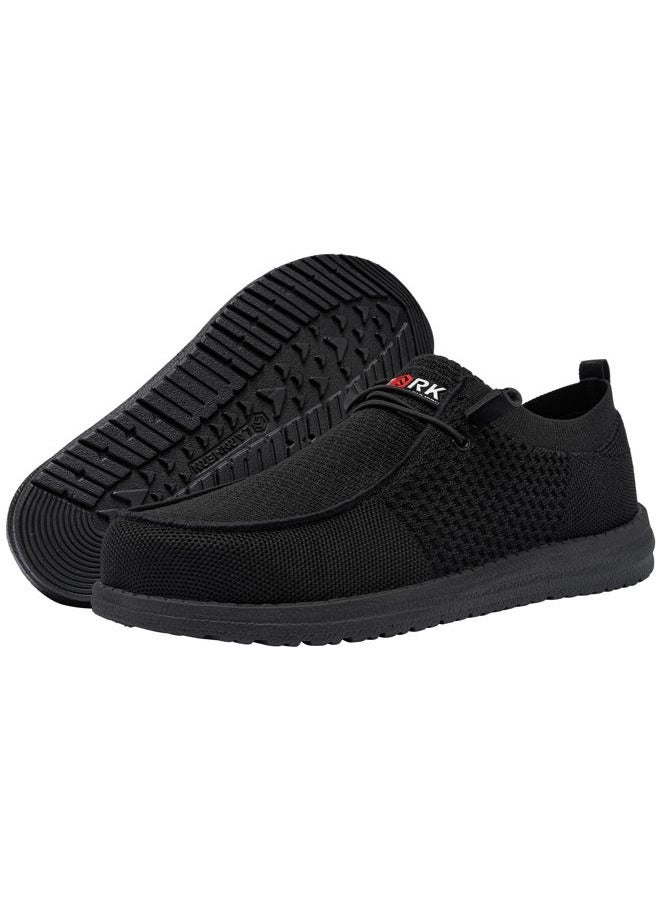 LARNMERN Wide Steel Toe Slip On Shoes Women Loafers Lightweight Comfortable Walking Safety Work Flats Sneakers(9.5 Women, Black) - Image 3