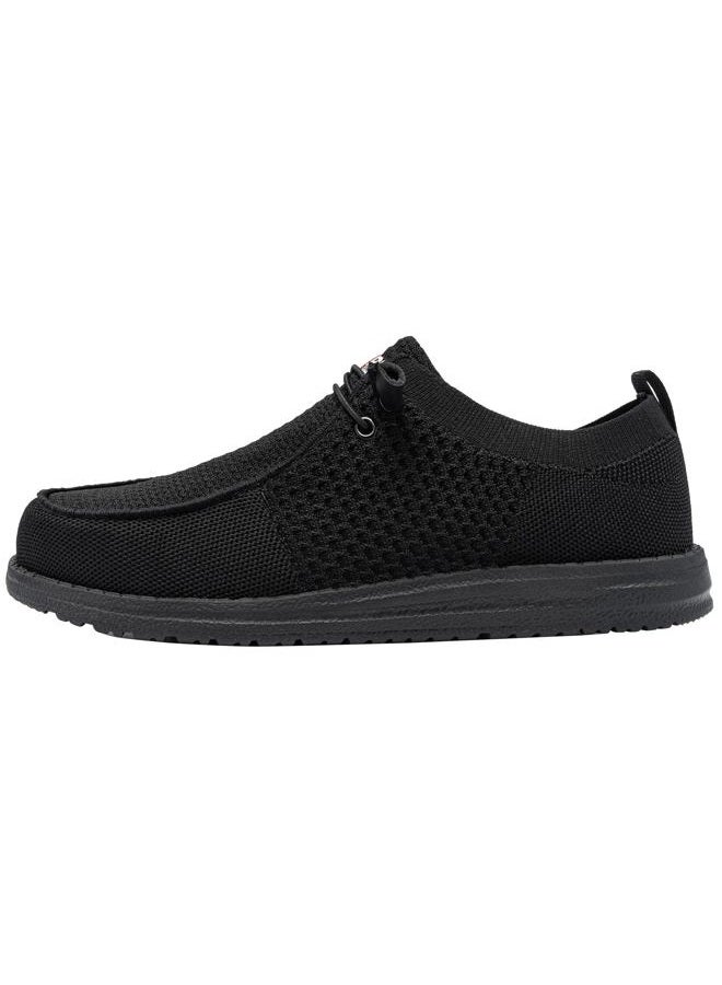 LARNMERN Wide Steel Toe Slip On Shoes Women Loafers Lightweight Comfortable Walking Safety Work Flats Sneakers(9.5 Women, Black) - Image 2