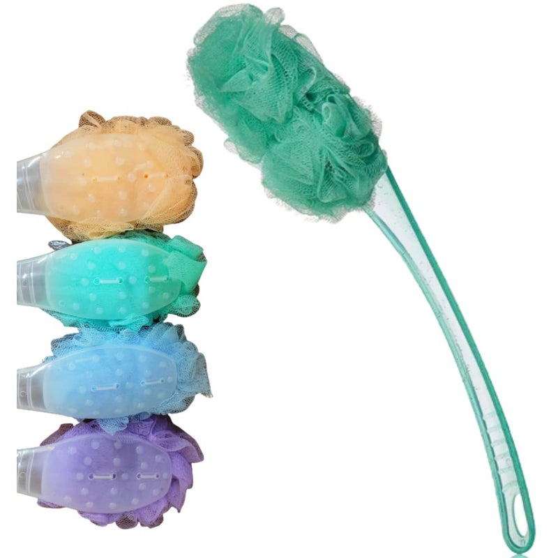 Aeoss Shower Sponge Loofah Back Scrubber, PE Soft Mesh Loofah Body Scrubber with Long Handle, Bath Sponge for Men Women (set of 2 pcs) - Image 5