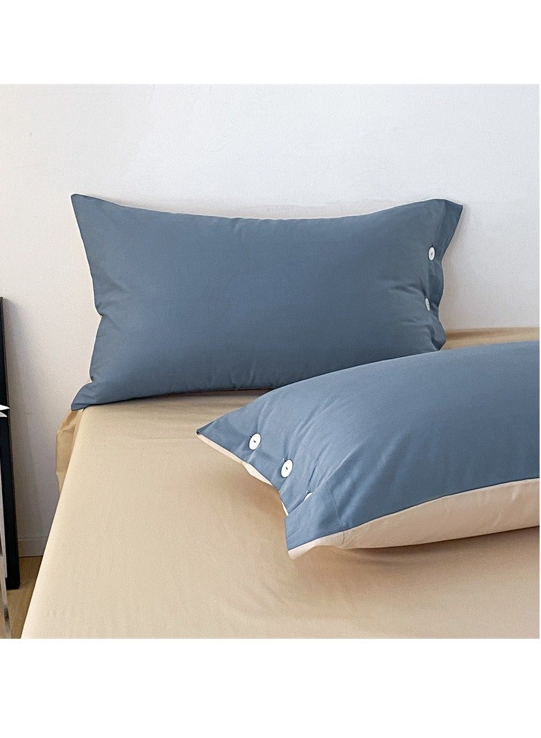 AROAQ Bed Cover Set, Soft Luxurious Pure Bedsheet Set, Long-staple Cotton Simple Solid Color Bed Sheet Quilt Cover Bedding Twill Cotton Set,( cheese yellow, 1.8m Bed Sheet Four-piece Set) - Image 4