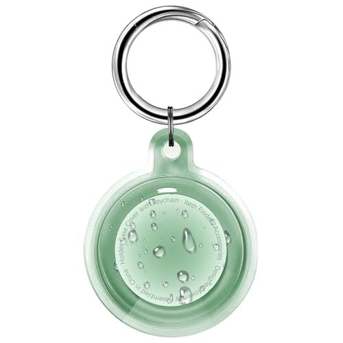 Foweroty IPX8 Waterproof Case for AirTag 2nd Gen (2026) & 1st Gen, Full Body Holder Keychain, Anti-Scratch Cover for Apple for Air Tags, Luggage, Pet Collar, Car Keys, Kids, Clear Green - Image 1