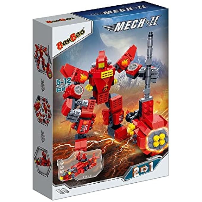 BanBao 2 IN 1 MECH II BUILDING BLOCKS ROBOT SET 351 PIECES - Image 5
