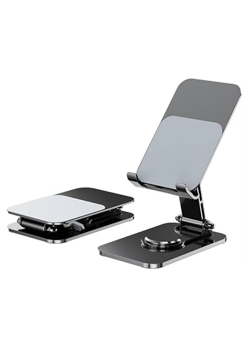 SYOSI Foldable Desktop Phone Stand, Angle Adjustable Metal Phone Holder for Desk, Compatible with iPhone 15/14/13/12 Pro Max Plus Mini and all Cell Phones, Pads and Tablets, Grey, 1 Pcs - Image 1