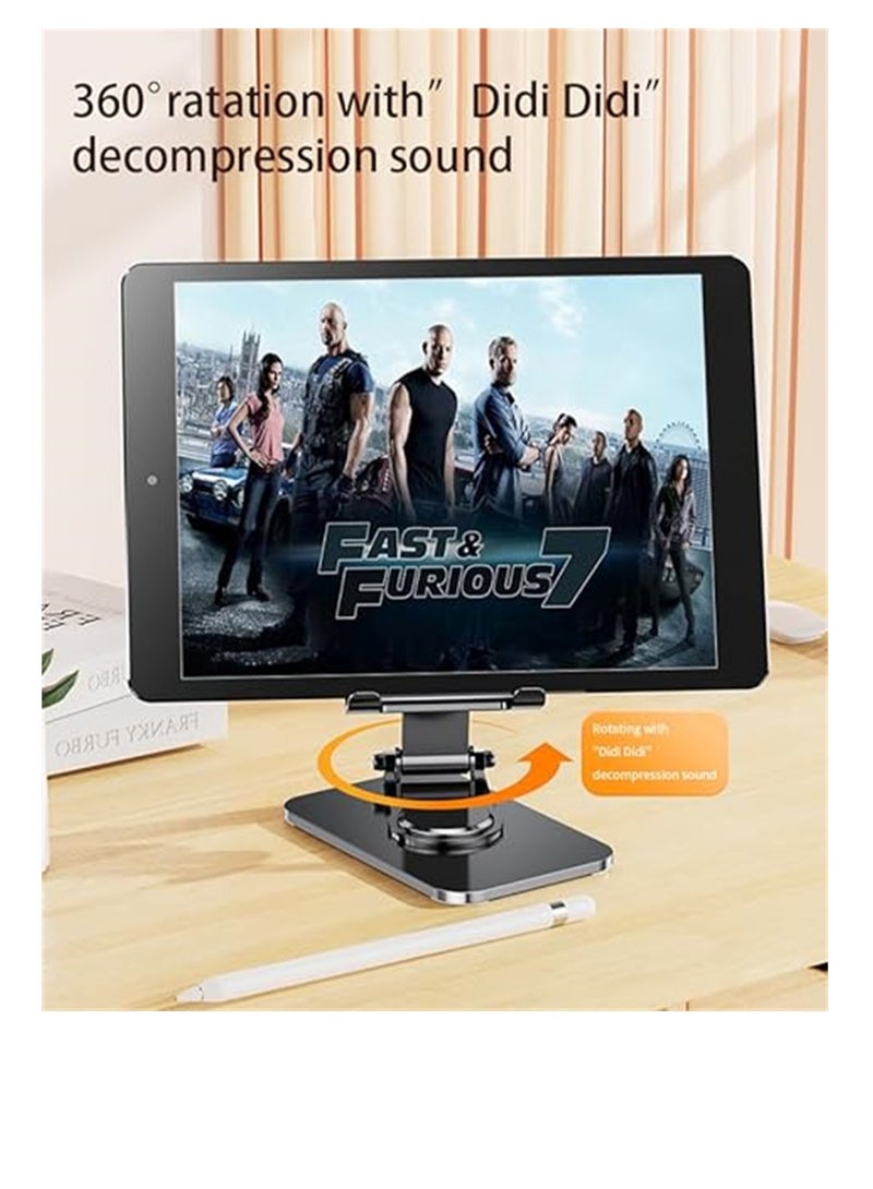 SYOSI Foldable Desktop Phone Stand, Angle Adjustable Metal Phone Holder for Desk, Compatible with iPhone 15/14/13/12 Pro Max Plus Mini and all Cell Phones, Pads and Tablets, Grey, 1 Pcs - Image 2