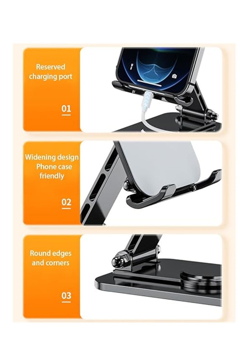 SYOSI Foldable Desktop Phone Stand, Angle Adjustable Metal Phone Holder for Desk, Compatible with iPhone 15/14/13/12 Pro Max Plus Mini and all Cell Phones, Pads and Tablets, Grey, 1 Pcs - Image 5