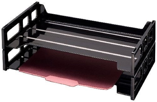 Officemate 26054 Recycled Desk Tray, Side Load,9 x 16 1/4 x 5, Legal, Black, 2/PK (OIC26054) - Image 1