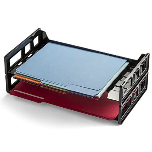 Officemate 26054 Recycled Desk Tray, Side Load,9 x 16 1/4 x 5, Legal, Black, 2/PK (OIC26054) - Image 3